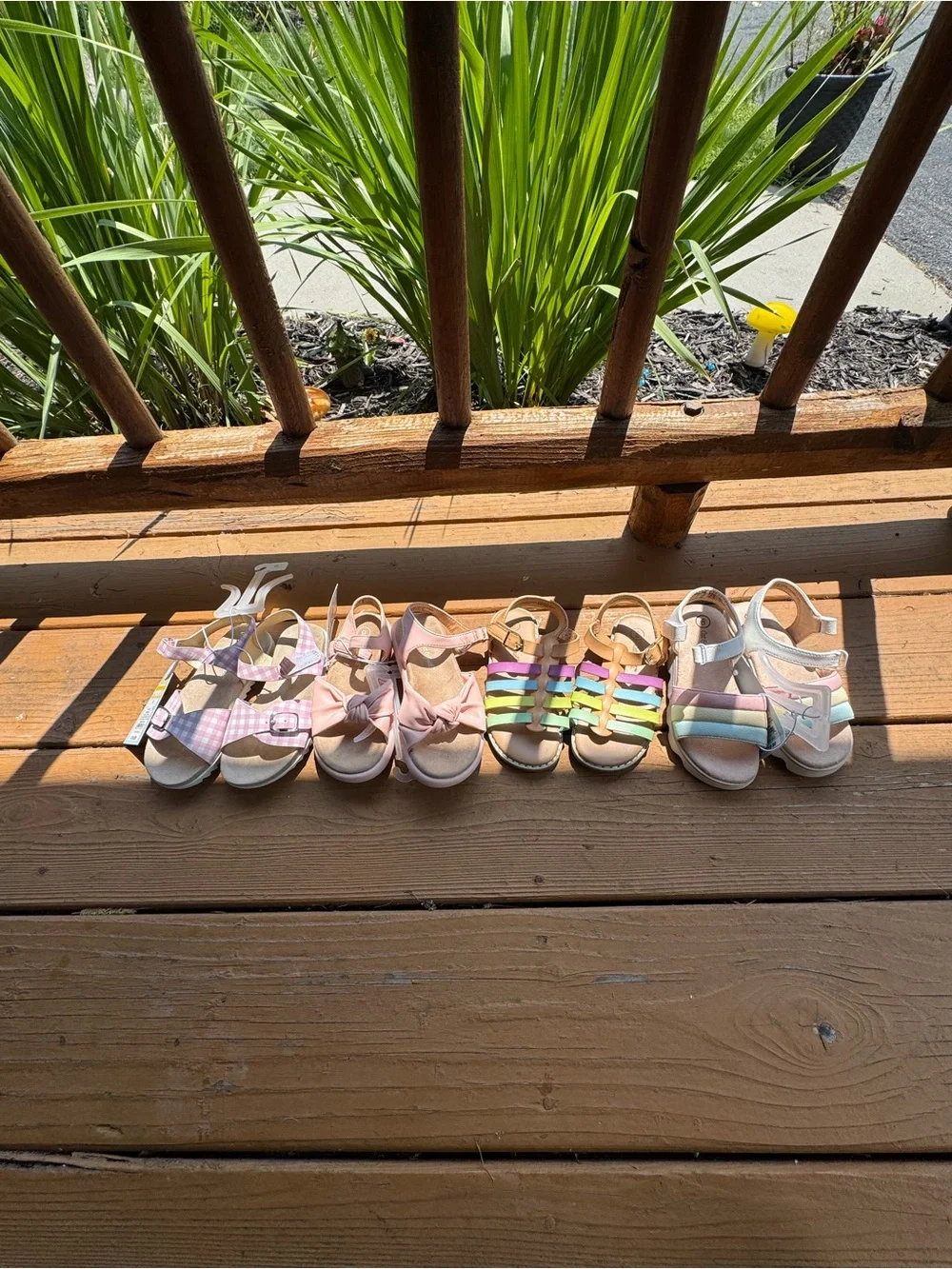 Cat & Jack Girls' Pastel Sandal Set - Pink, Rainbow, Cream